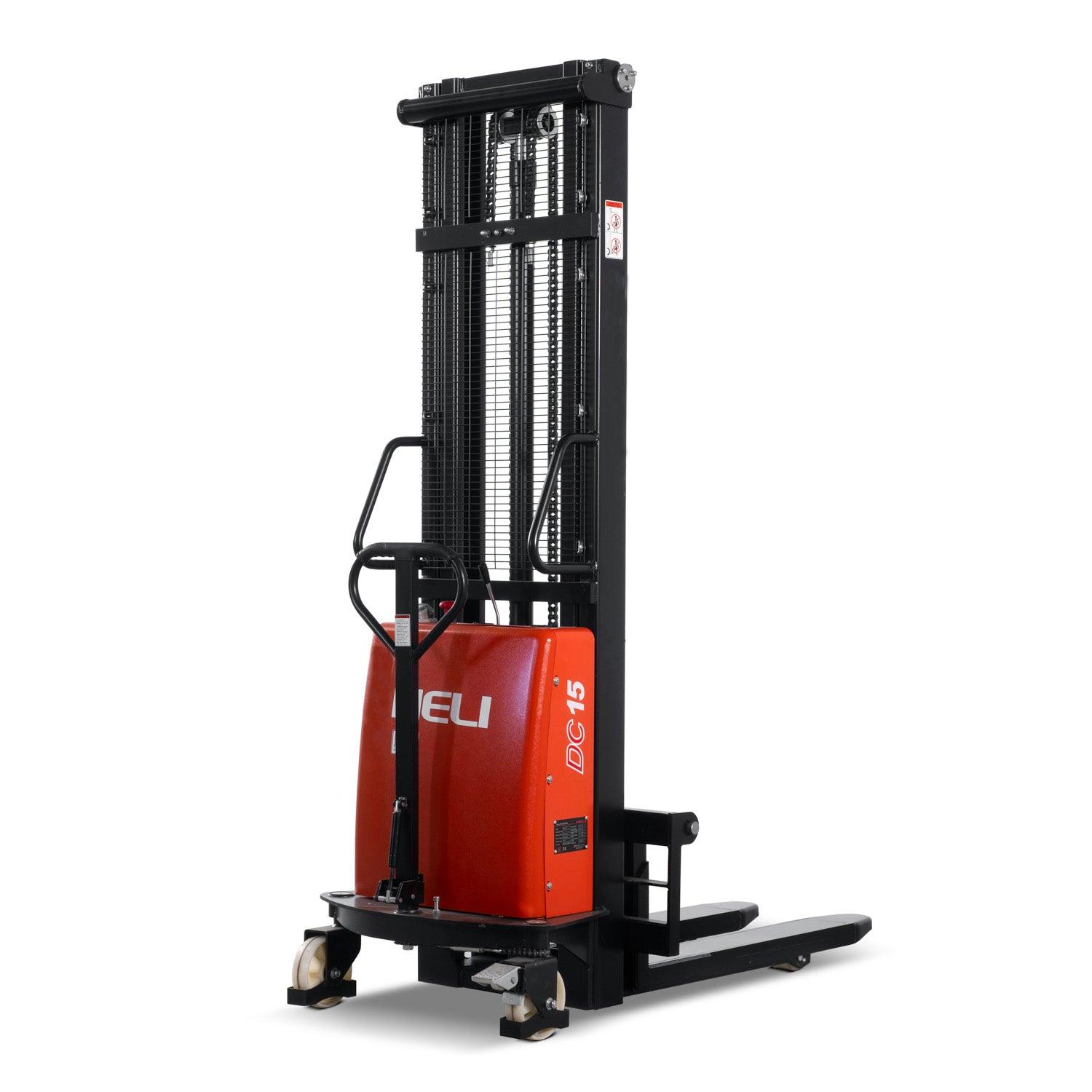 Heli CBS15J semi-elektrisk skubbestabler med duplex mast til 1500 kg