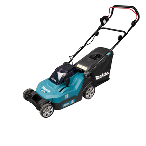 Makita DLM382Z batteridrevet plæneklipper med 38 cm klippebredde og græsopsamler