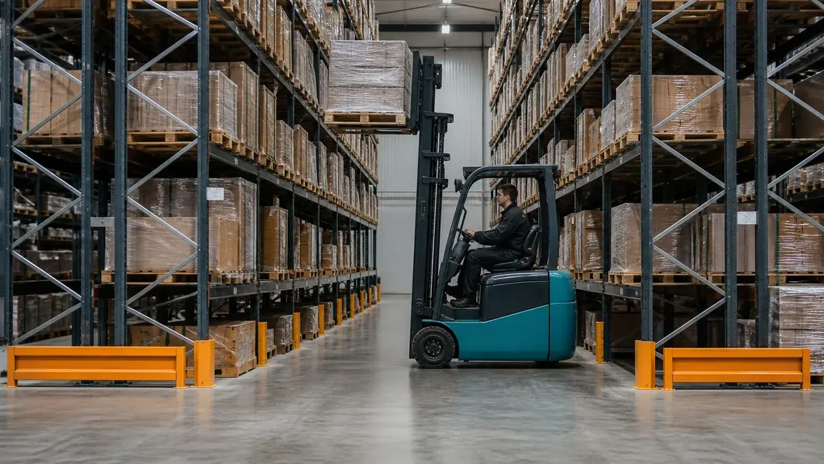 Pallereoler med jævnt lastede paller og frie lagergange