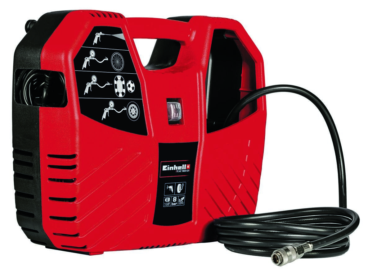 Einhell TC-AC 180/8 OF transportabel oliefri kompressor med tilbehørssæt